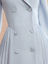MOTF PREMIUM SOLID COLOR DOUBLE BREASTED WOVEN DRESS WITHOUT BELT